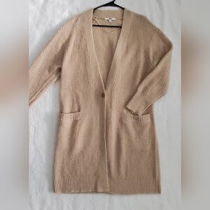 Uniqlo Ribbed Pink powdet Oversized Women's  Sweater Cardigan Size S